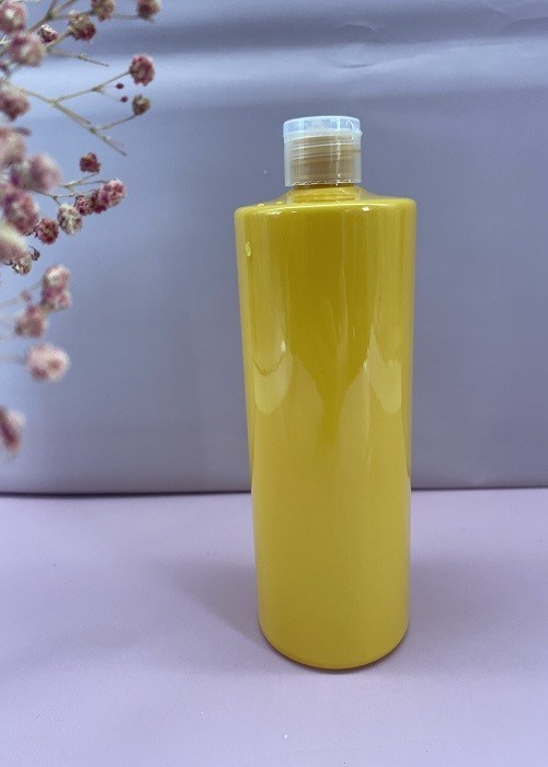 Yellow 550ML Shampoo Pump Bottles , Shampoo Conditioner Dispenser Bottles