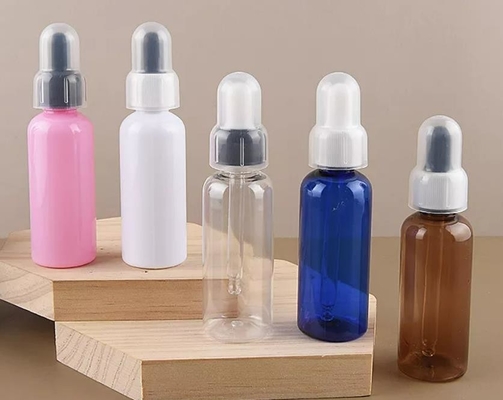 Customized 50ml Brown Amber Hair Oil Dropper Bottle PET Plastic