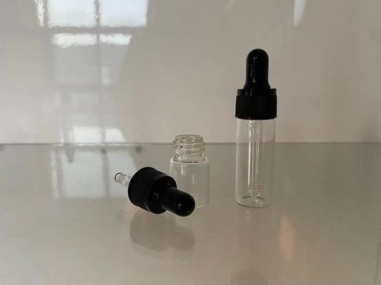 Dropper Spiral 5ml Essential Oil Bottle Transparent Glass For Skincare