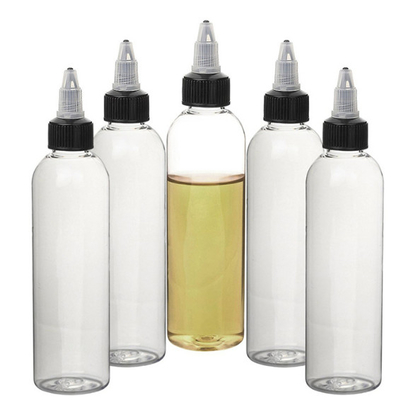 Round Pet Plastic Squeeze Applicator Bottles For Hair Oil 15ml 30ml