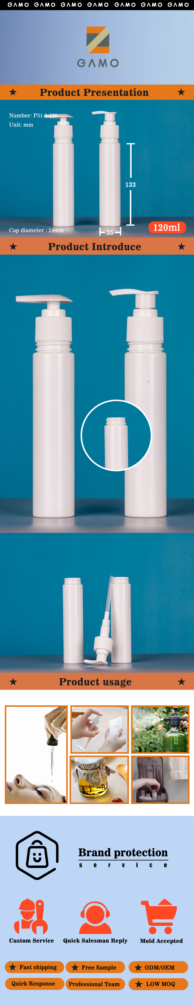 120ml Plastic Refillable Fine Mist Spray Bottles For Facial Toner