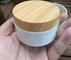 Plastic Wood Grain Cover 100ml 200ml Cream Jar Bamboo For Cosmetic OEM