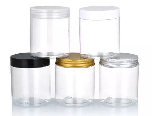 30ml 80ml 100ml 120ml 150ml Clear PET Plastic Jar With Black Lid Food Grade